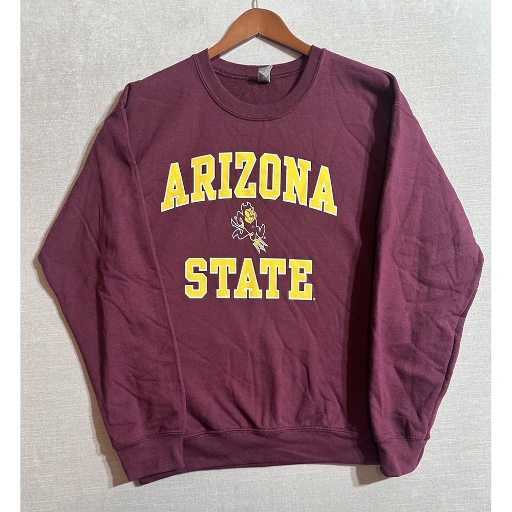 NWOT Arizona State Long Sleeve Sweatshirt Gildan Medium Ted Maroon Crewneck